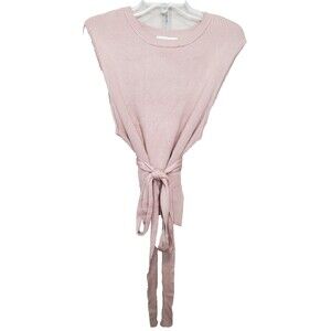And Now This Pink Ribbed Sleeveless Knit Top w/Belt Size 1X